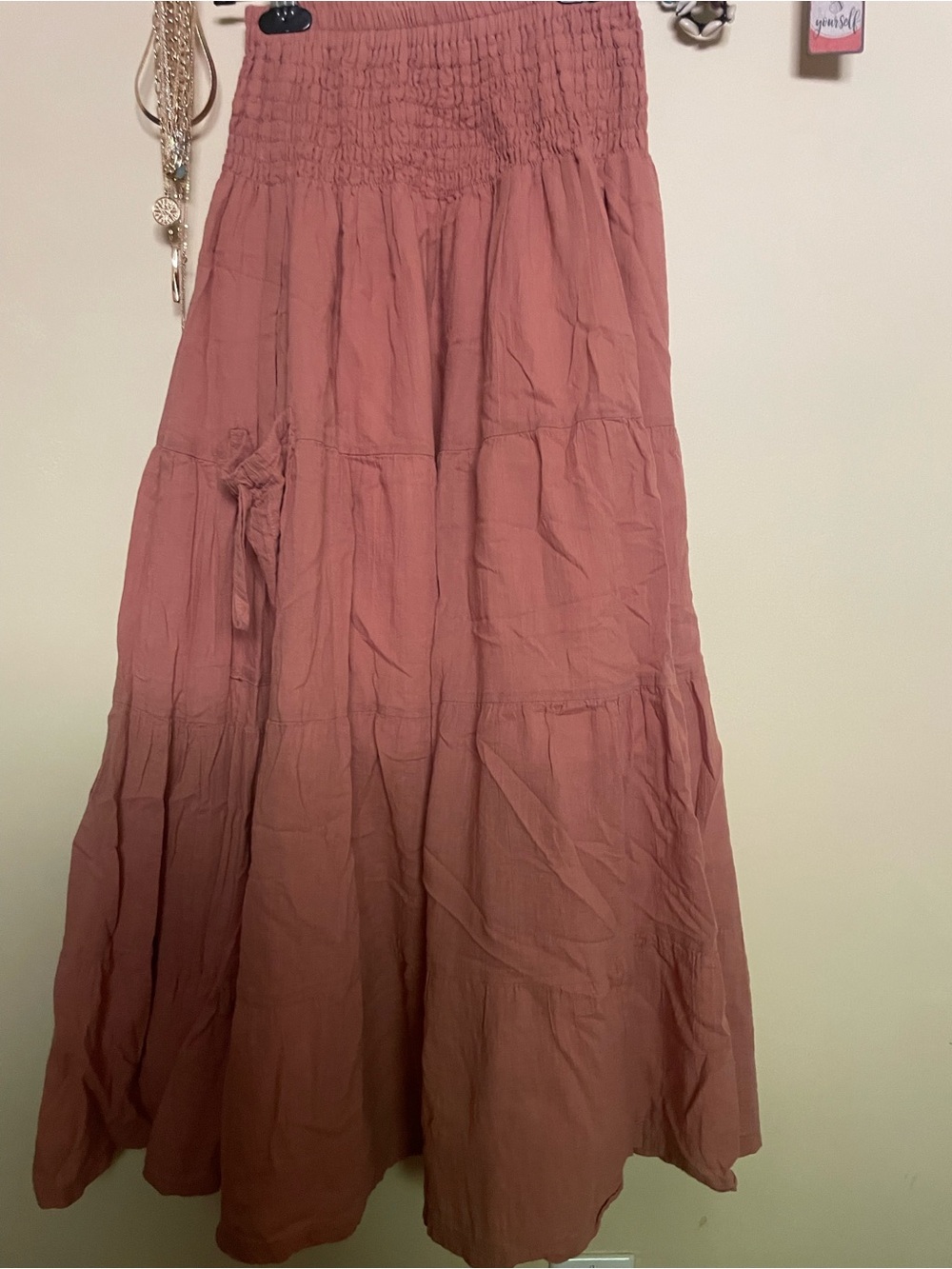 Thaluta Tiered Maxi Skirt - Rosewood